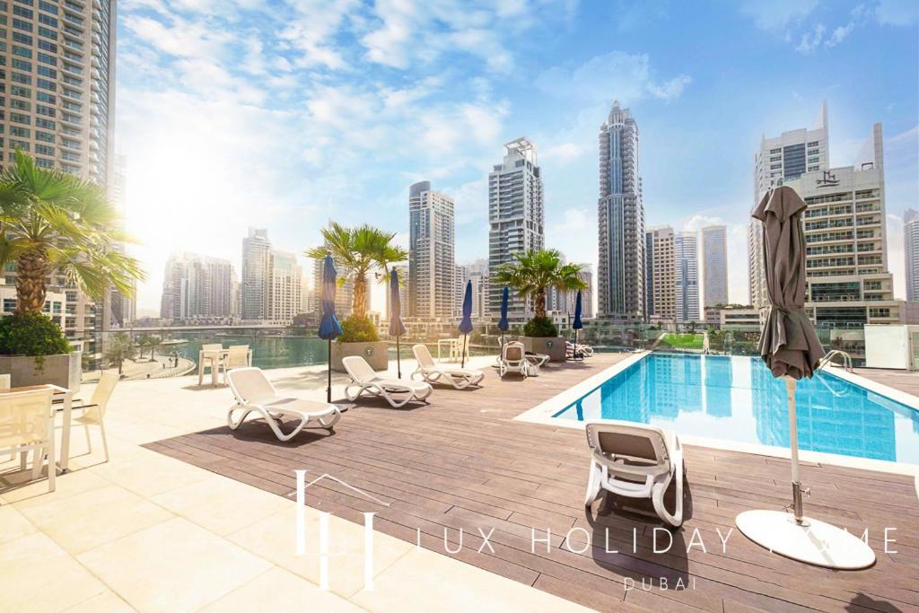 Lux Contemporary Suite With Full Marina View 6 Дубай Екстер'єр фото